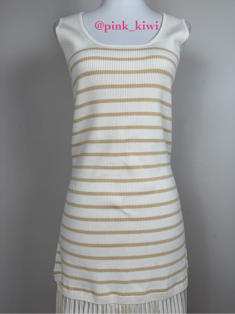 Rag & Bone Millie Mixed Media Ivory Striped Tank Dress - Picture 3 of 14
